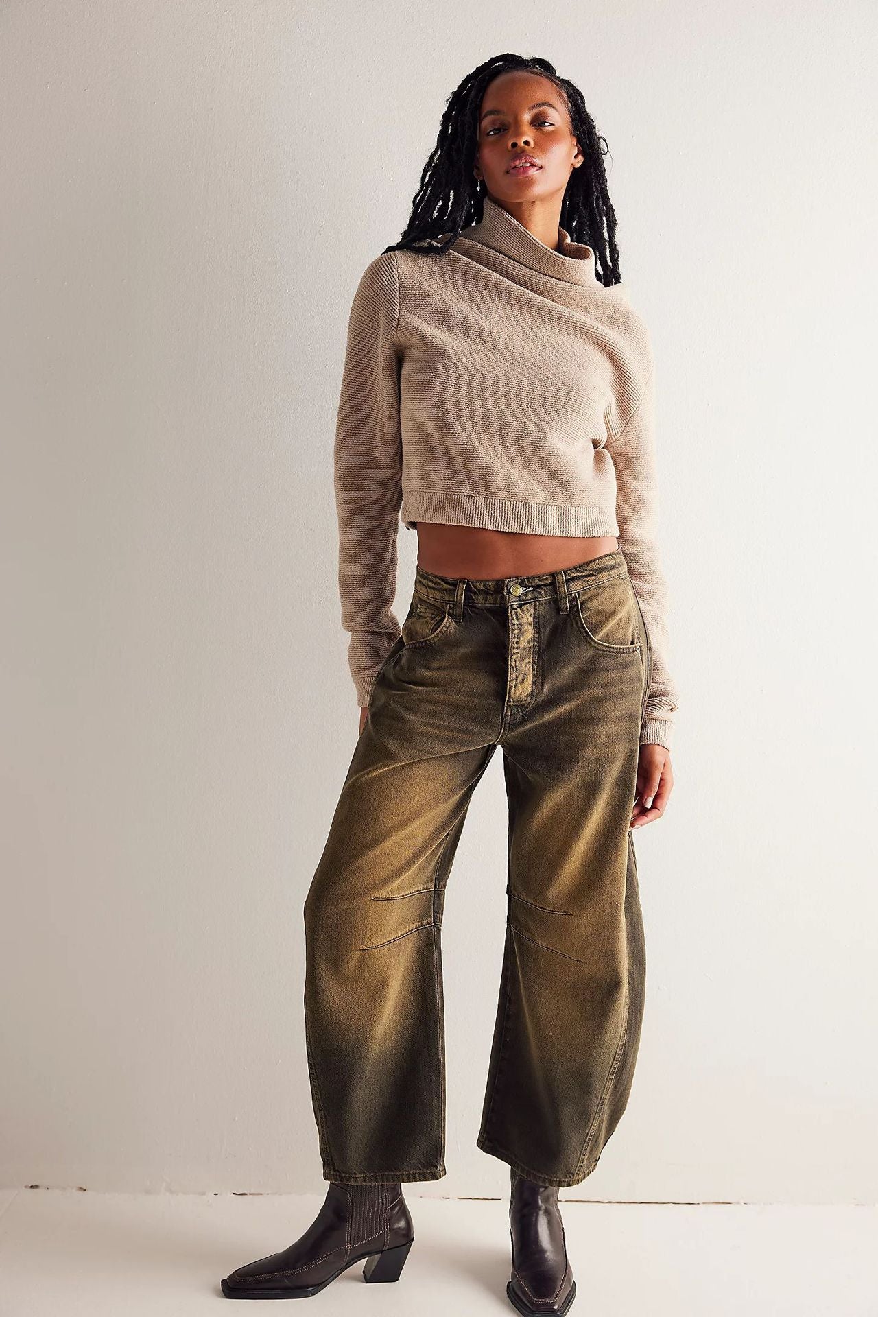 Women's New Fashion Joker Casual Loose Waist Tube Ladies Jeans