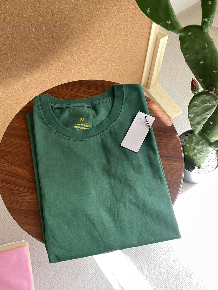Men and women with the same new fashion and leisure Joker cotton O-neck short sleeve T-shirt