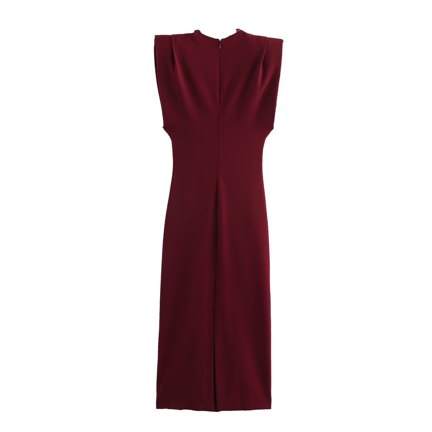 KP0016 Women's new chic Fashion Midi Dress Vintage V Neck With Lining Side Zipper Slit Female Dresses robe Mujer women's