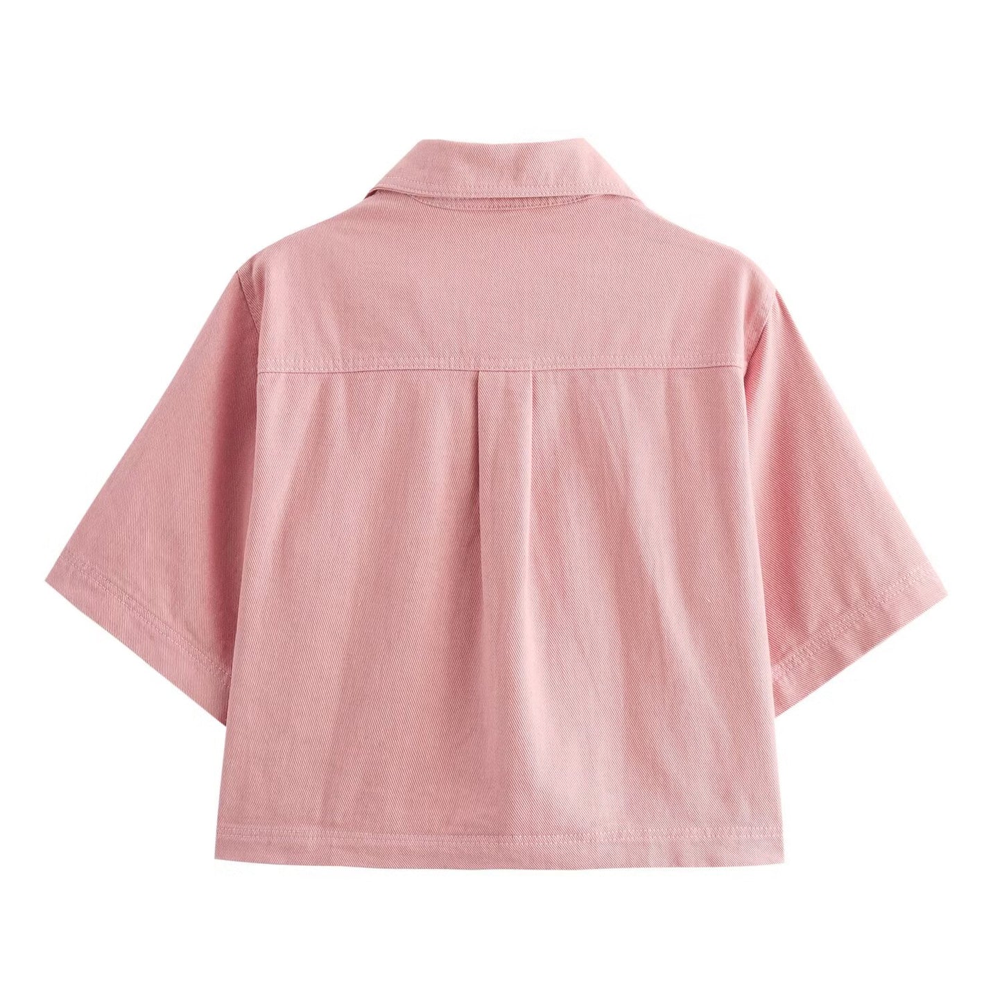 KP0028 Women's new chic Fashion Joker casual denim blouses retro short sleeve pullover blouses Blusas chic tops