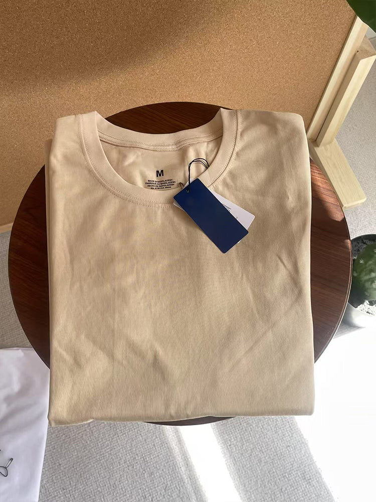 Men and women with the same new fashion and leisure Joker cotton O-neck short sleeve T-shirt
