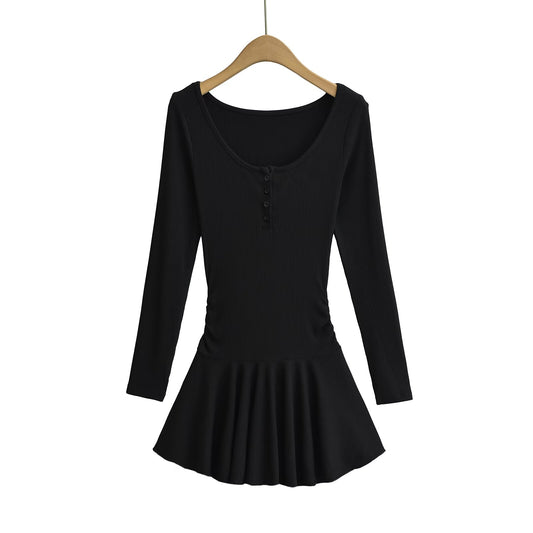 KP0188 Women's 2025 New Fashion Long Sleeve Knitted Dress