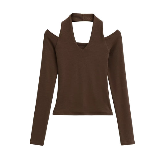 KP0145 Women's 2025 New Fashion Neck Long Sleeve Bottoming Shirt