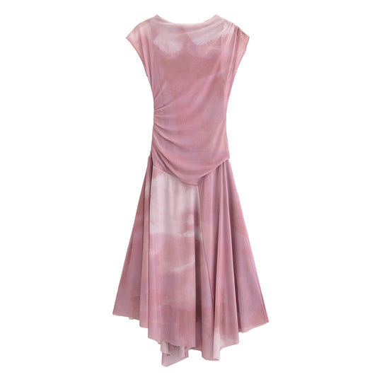 KP0065 Women 2025 New Fashion Pleated Tulle Dress 