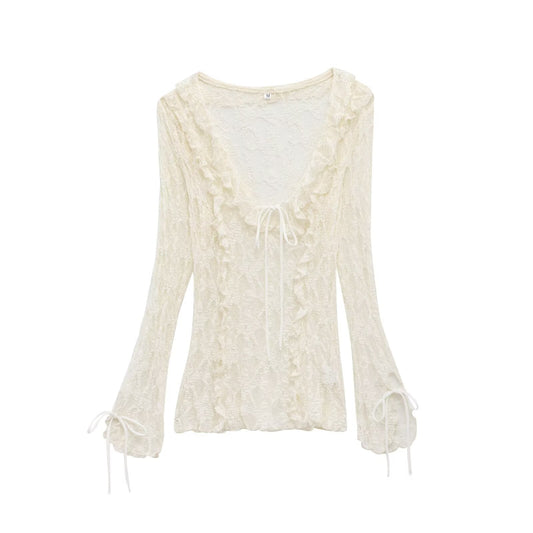 KP0100 Women 2025 New Fashion Layered Lace Top 