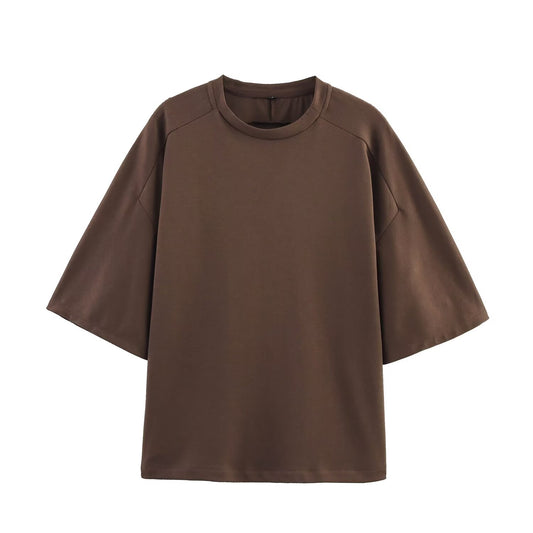 KP0219 Women's 2025 New Fashion Short Sleeve Double-Sided Sweatshirt