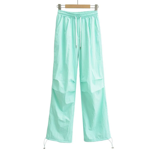 KP0169 Women's 2025 New Fashion Tooling Wide-leg Pants
