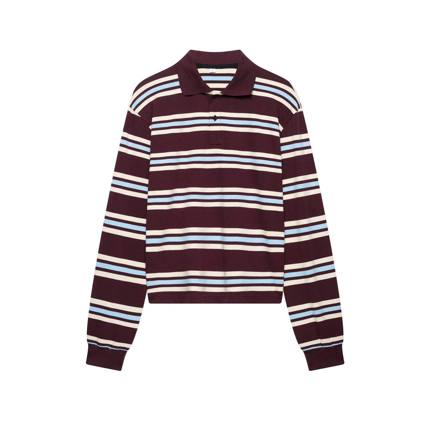 KP0167 Women's 2025 New Fashion Striped Long Sleeve Contrast Color Top