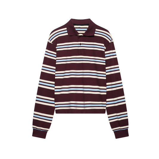 KP0167 Women's 2025 New Fashion Striped Long Sleeve Contrast Color Top