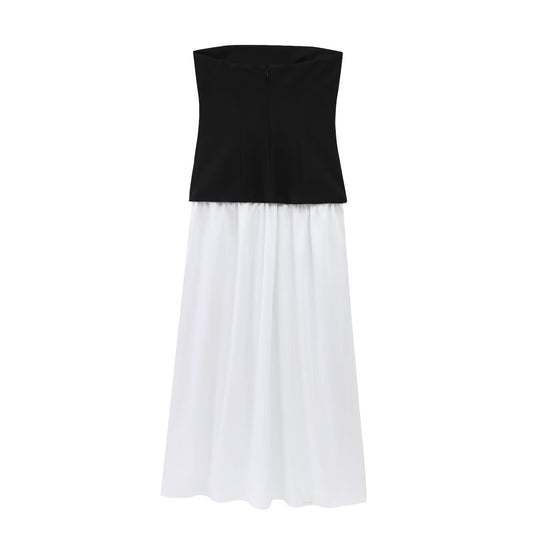 KP0096 Women 2025 New Fashion Strapless Off Shoulder Neck Midi Dress 