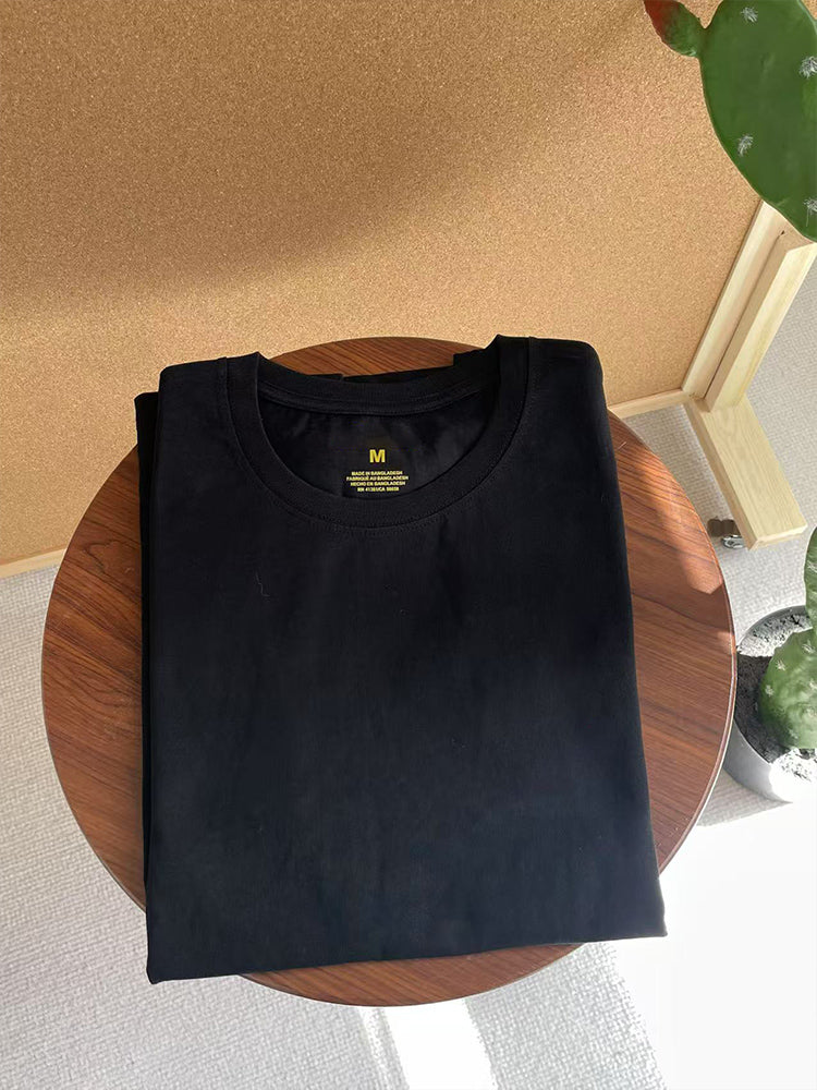 Men and women with the same new fashion and leisure Joker cotton O-neck short sleeve T-shirt
