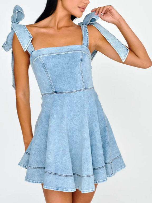 Women's New Fashion Joker Temperament Commuter Sling Denim Women's Dress