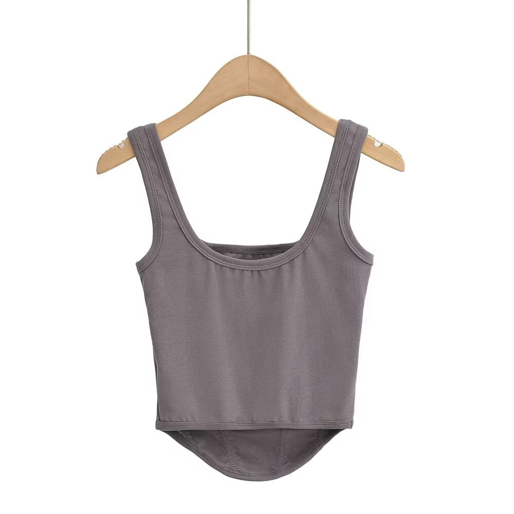 KP0171 Women's 2025 New Fashion Square Neck Waistcoat