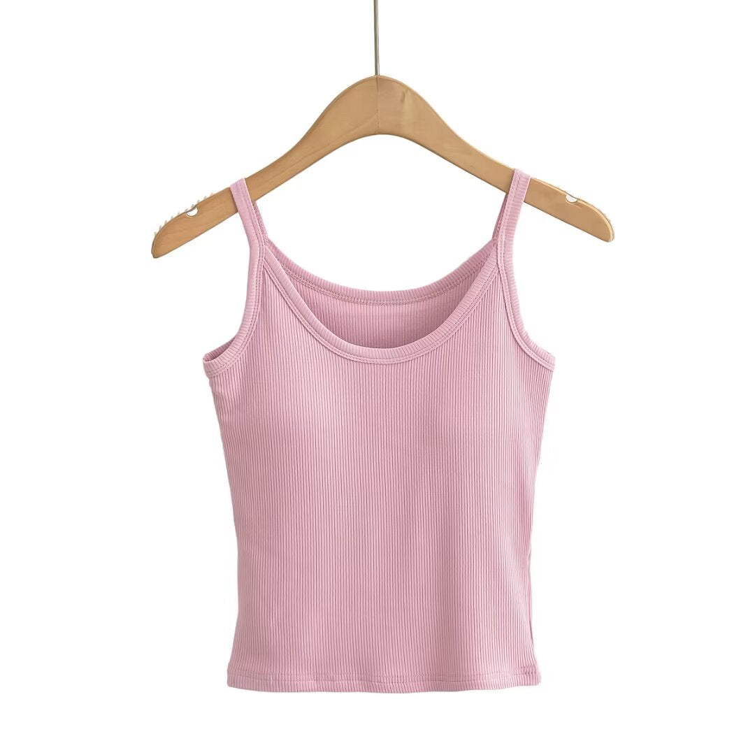 KP0153 Women's 2025 New Fashion U-neck Thin Shoulder Strap Camisole