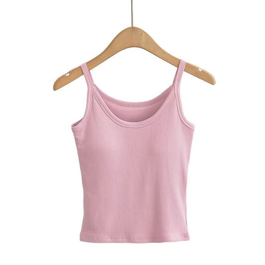 KP0153 Women's 2025 New Fashion U-neck Thin Shoulder Strap Camisole