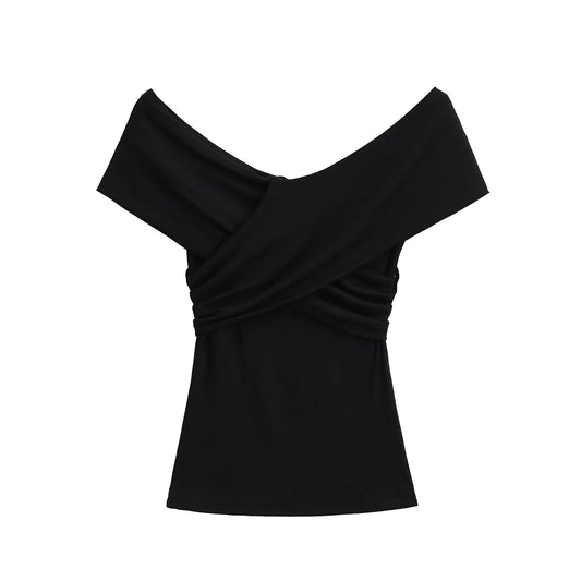 KP0142 women's 2025 new fashion double-layer short-sleeved T-shirt