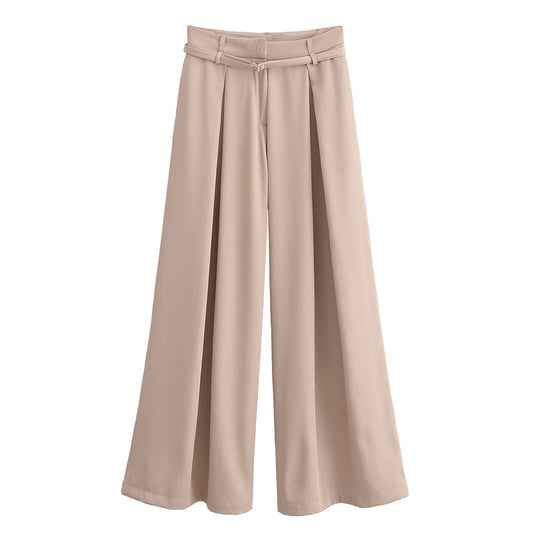 KP0071 Women 2025 New Fashion Wide Leg Pants with Waist 