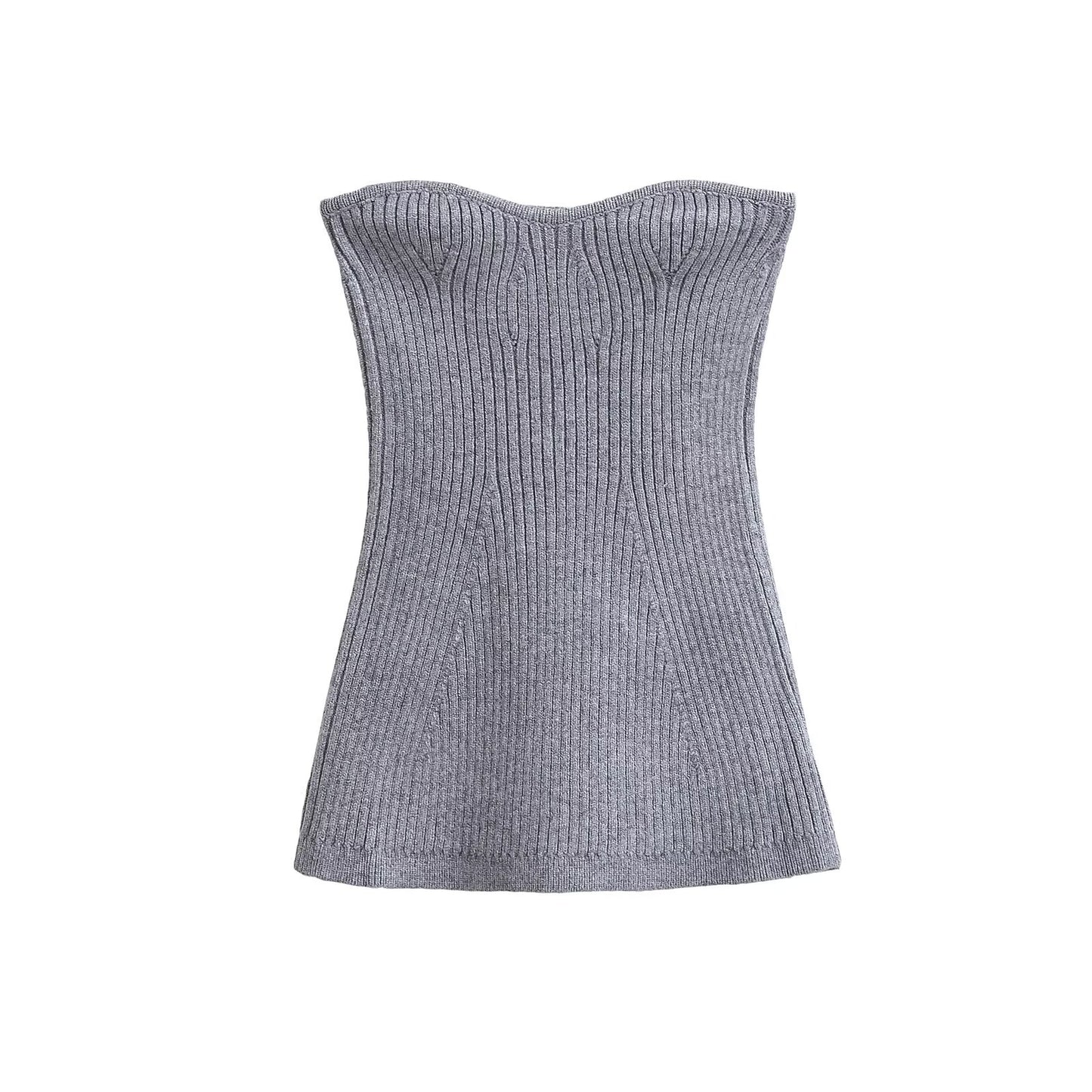 KP0161 Women's 2025 New Fashion Slim Version Tube Top Knit Vest