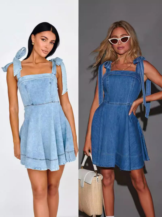 Women's New Fashion Joker Temperament Commuter Sling Denim Women's Dress
