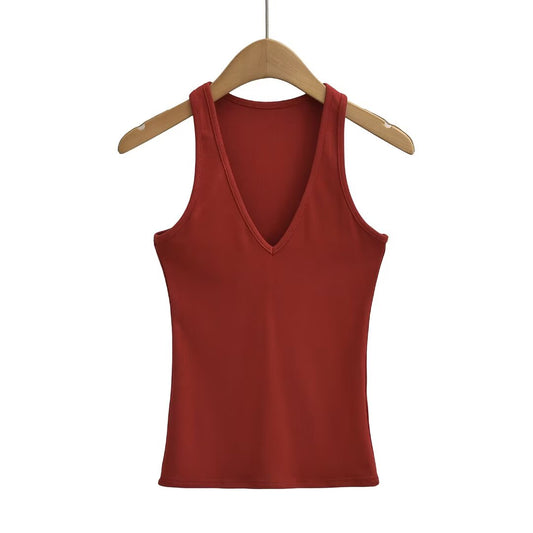KP0176 Women's 2025 New Fashion Big V-neck Vest