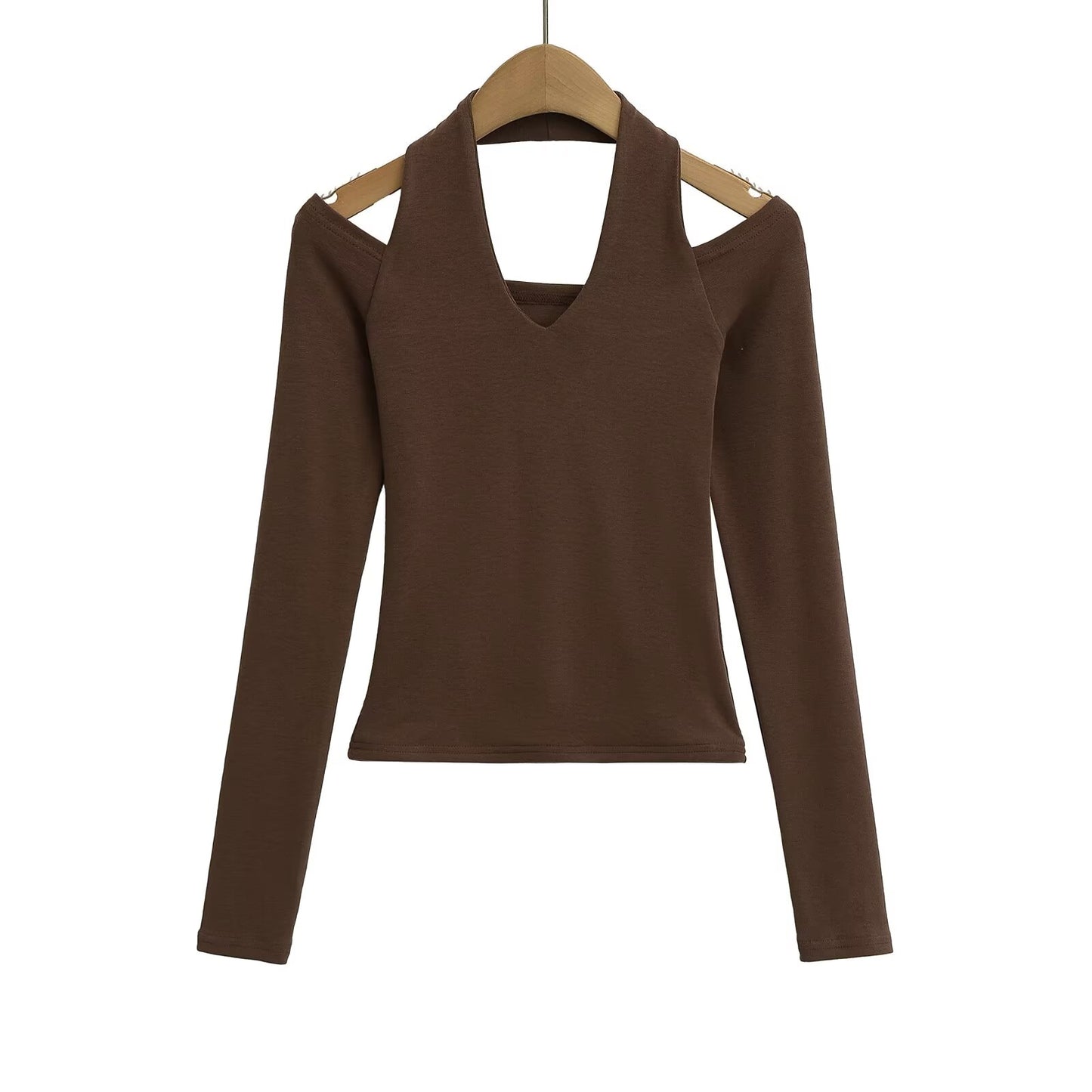 KP0145 Women's 2025 New Fashion Neck Long Sleeve Bottoming Shirt