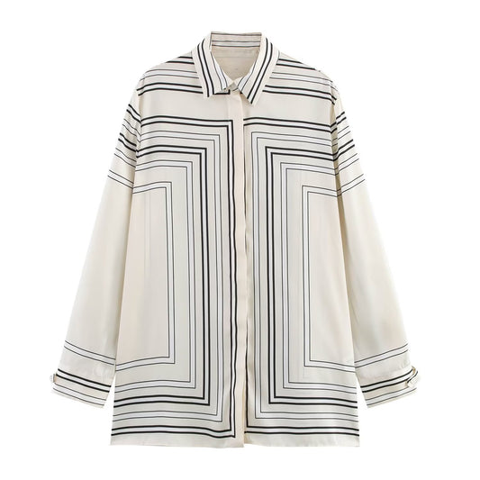 KP0106 ​​Women 2025 New Fashion Printed Shirt 