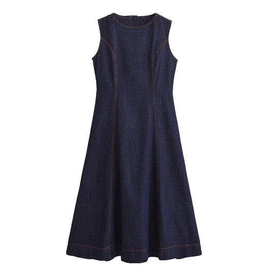 KP0070 Women 2025 New Fashion Denim Midi Dress 