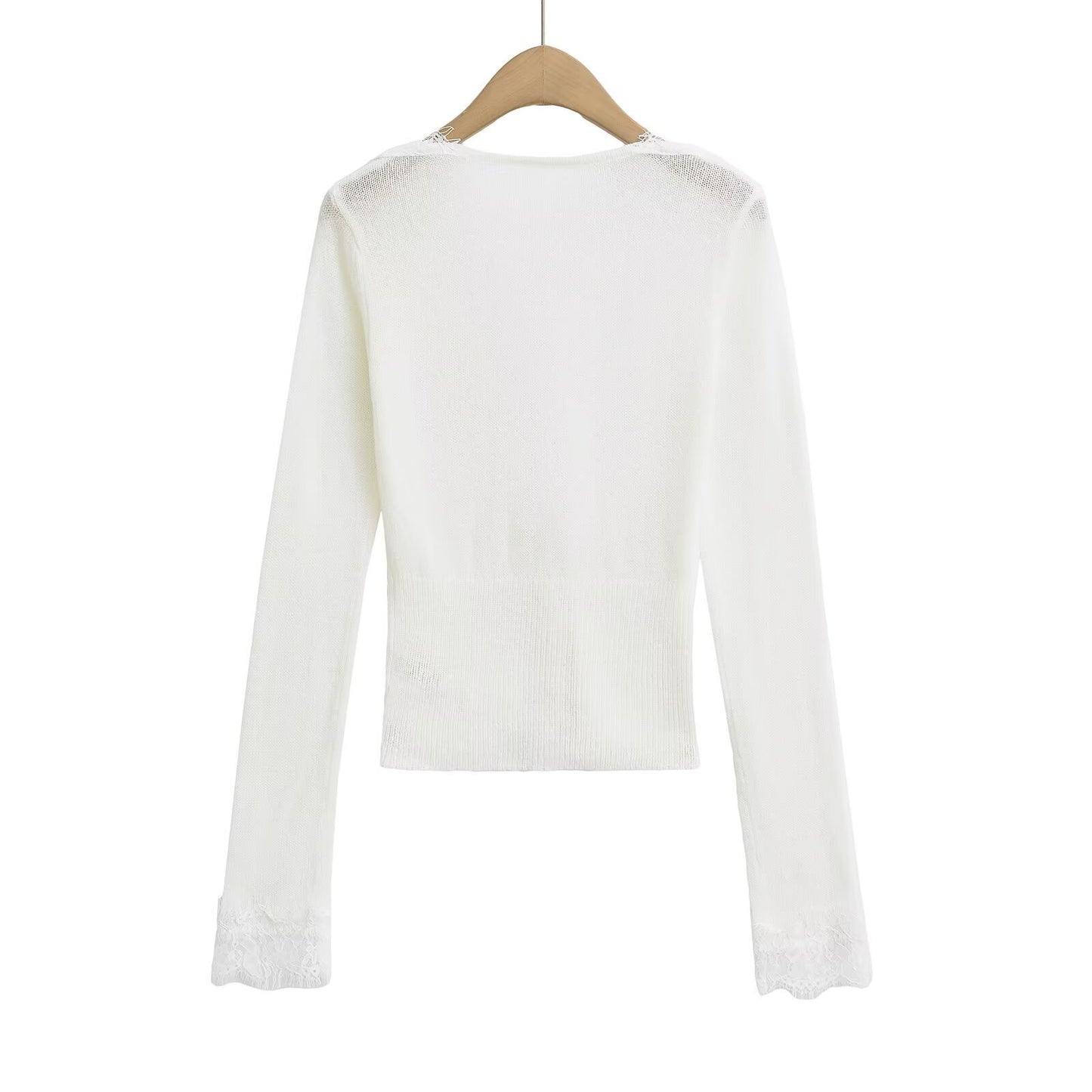KP0162 Women's 2025 New Fashion Lace Thin Sweater