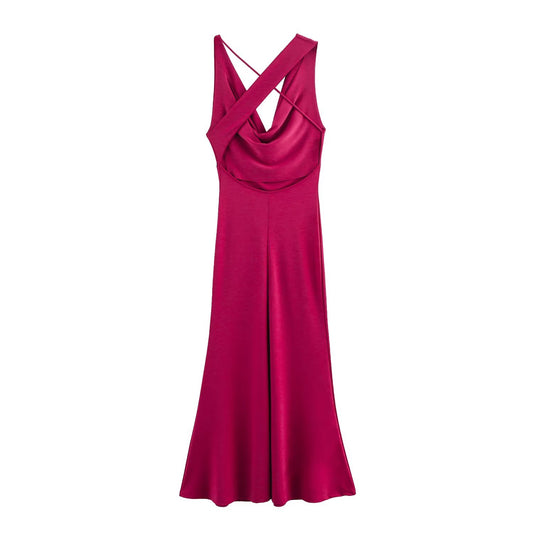 KP0004 Women's new chic Fashion Midi Dress Vintage Elastic Smocked Tie Straps Female Dresses robe Mujer