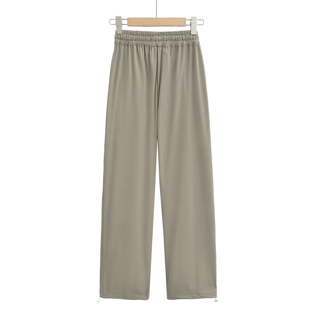 KP0147 Women's 2025 New Fashion Drawstring Wide-leg Casual Pants