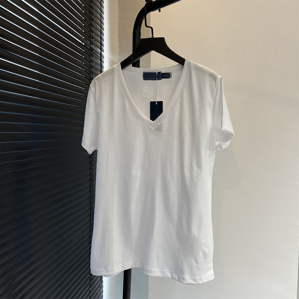 Women's New Fashion Casual Joker Comfortable Breathable V-neck Short-sleeved Thin Women's Short-sleeved T-shirt