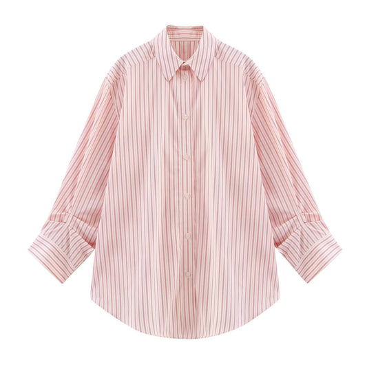 KP0108 Women 2025 New Fashion Striped Shirt 