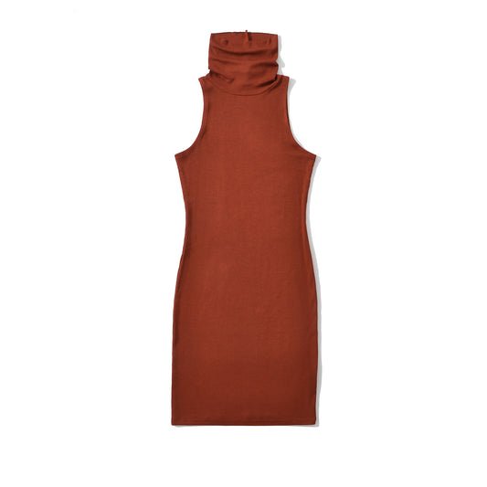 KP0203 Women's 2025 New Fashion Sleeveless Dress with High Collar