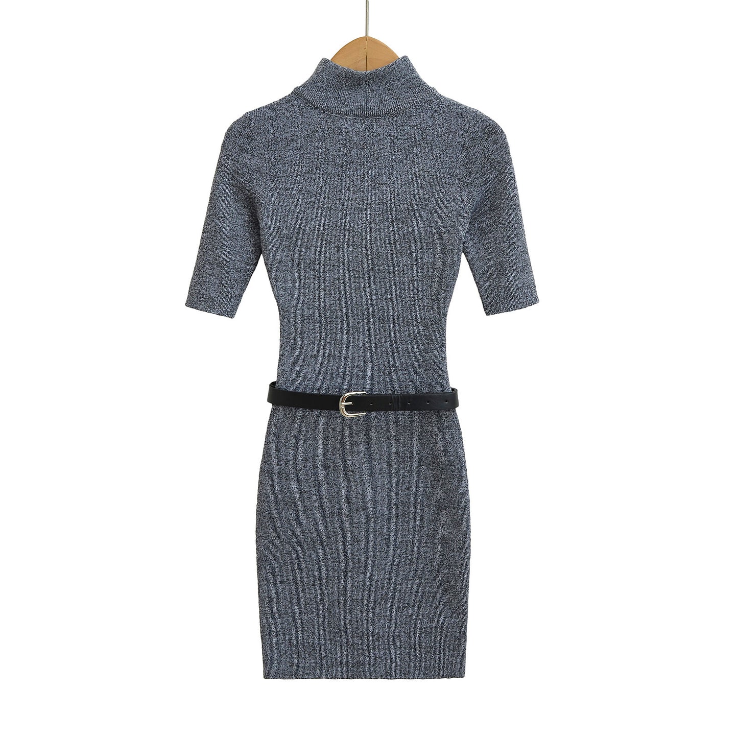 KP0194 Women's 2025 New Fashion Slim Semi-high Collar Dress